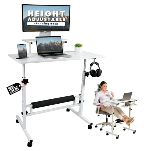 Adjustable Height Rolling Desk