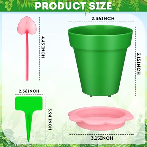 Petits pots de fleurs colorés de balcon : lot de 36 avec coupelles pour intérieur - 3