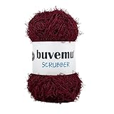 Buvemu Scrubber Yarn for Crocheting Knitting Dishcloths Washcloths Crafty Items, 100 Gram (3.53 Ounces) 88 Yards (80 Meters) (Bordeaux)