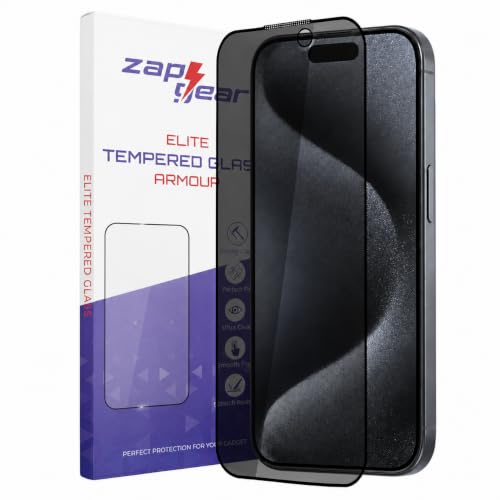 Image of Premium Privacy Tempered Glass for iPhone 15 Pro Max (6.7 Inch) | Anti-Spy Peeping Screen Protector | 9H Hardness | Edge-to-Edge Case Friendly Fit | Bubble-Free HD True Touch
