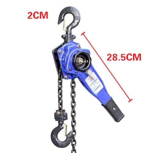 CHIPEL Manual Ratchet Chain Hoist, 1 ton (2200LBS) Lever Hoist with 2 Heavy Duty Hooks, Suitable for Warehouse Garage Construction Area(10ft)