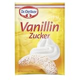 Dr. Oetker Vanillinzucker 16er Pack, Zucker verfeinert mit Vanillin, zum Backen und Süßen von Kuchen, Desserts & Shakes, vegan, 16 x 80 g