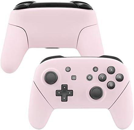 eXtremeRate Clear Atomic Purple Faceplate Backplate Handles for Nintendo Switch Pro Controller, DIY Replacement Grip Housing Shell Cover for Nintendo Switch Pro - Controller NOT Included