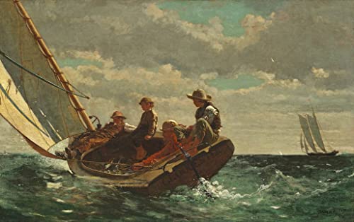 Tableau Breezing Up Winslow Homer image sur toile deco murale marine salon 60x90 cm