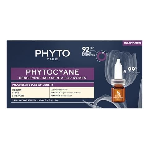 PHYTOCYANE Women Densifying Treatment for Progressive Hair Thinning, Aging, Menopause, Hereditary, 12 Vials x 0.169 fl.oz. (1 month Supply) Cover