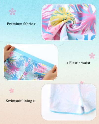 Image of Girls Rash Guard Long Sleeve Swimsuit 2 Piece Bathing Suit UPF 50+ Summer Beach Swimwear for Girl 5-14 Years