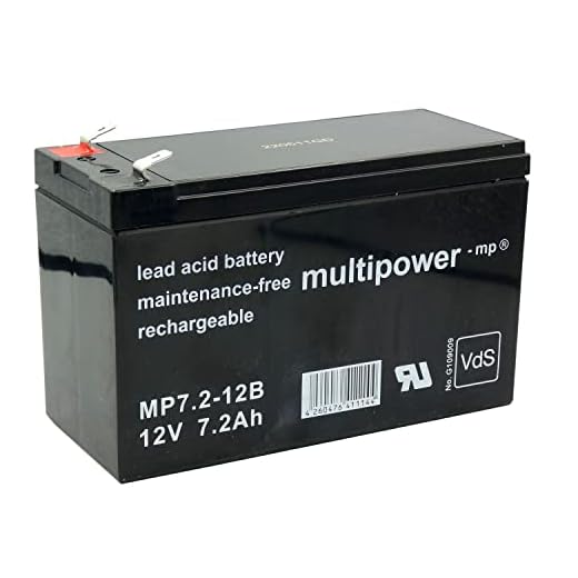 Multipower Bleiakku MP7.2-12B 12,0Volt 7.200mAh mit 6,3mm Steckanschlüssen