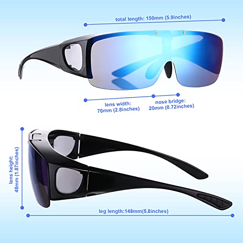 Image of Frienda 3 Pcs Flip Glasses Polarized Sports Sunglasses Cover-up Tac Sunglasses for Men Women Driving Fishing