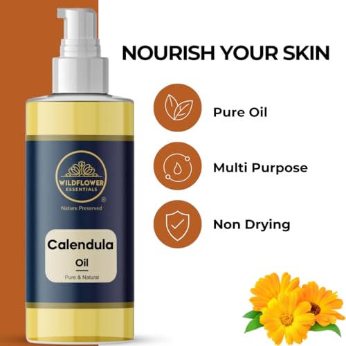 Image of Calendula Oil for Face Skin Hair & Body Hydration Pure & Natural (100ml)