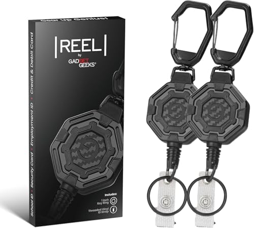The Ultimate Retractable ID & Keychain Carabiner – Big Clip, 32” Steel Cord, Unbeatable Durability - Perfect for Office, School, Hospital, Construction, Recreation, 8oz, 2 Pack