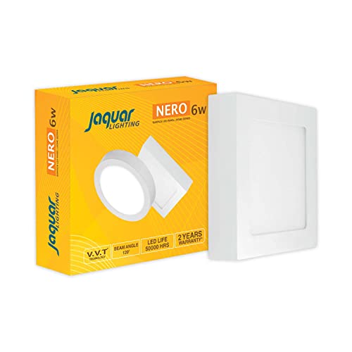 Image of Jaquar Lighting 6-Watt LED Nero Surface Mounted Square Panel Light (390 Lumen, Cool White)