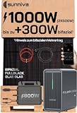 SUNNIVA® 1000W Balkonkraftwerk mit 2,24 kWh Speicher Marstek B2500-D & 800W Wechselrichter, BIFAZIAL FULLBLACK komplett...
