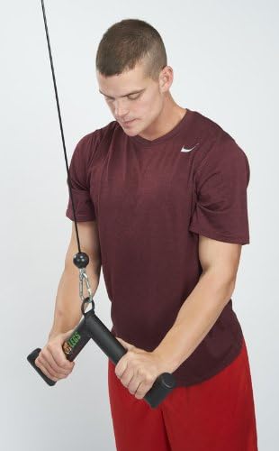 HOG LEGS 'Pork Chop' Fat Grip Triceps Workout Bar - Extreme Gym Cable Attachments - Fat Bar for Triceps - Tricep V bar Press Down - Cable Arm Workouts Fat Grip Tricep Bar - Triceps Workout Bar