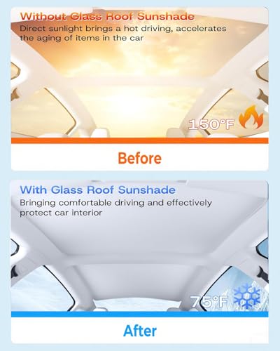 Image of 2025 Upgrade Sunshade Roof for Tesla Model 3 Highland 2024 2025 [No-Gap /Sag-Free] Sun Protection for Model 3 Glass Roof Sun Shade 2024 2025 Nano Ice-Crystal Coated Heat Insulation