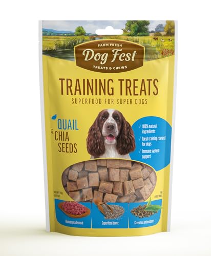 Image of Barkbutler x Dogfest Dog Training Treats, Quail & Chia Seeds, Superfood Dog Treats for Adult Dog, Bite-Sized Treats for Puppies, Dog Treat, Aids Digestion & Boosts Immunity