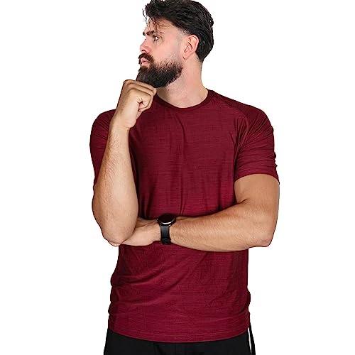 HNL T-shirt Ola 128 haut col rond imprimé pour homme coloris bordeaux S