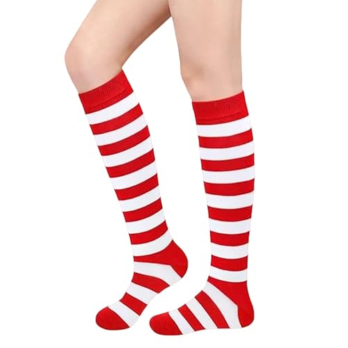 Calcetines Largos Rayas Rojas y Blancas, Calcetines Hasta la