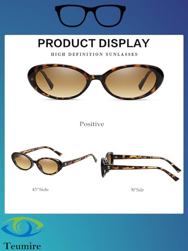 Image of Retro Oval Sunglasses for Women Men 90s Style Vintage Small Sun Glasses UV400 Protection Shades