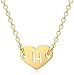 Produktbild CKAWM Halskette Halskette Romantische Liebe Herz Brief Anhänger Halskette Für Mädchen Frauen Anfängliches Hohles Alphabet Anhänger Halskette Geschenk Für Frauen