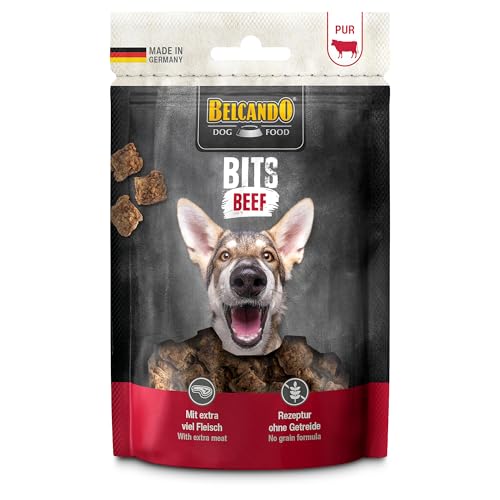 BELCANDO Bits Beef 90 g | Premium-Hundesnacks | Getrocknetes Fleisch | 100% natürlich