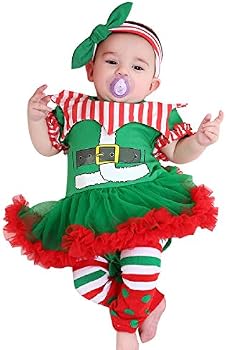 Disfraz De Elfo De Navidad Para Bebé – Conjunto Rojo Con Falda Y Gorro Para Niños De 1 A 18 Meses