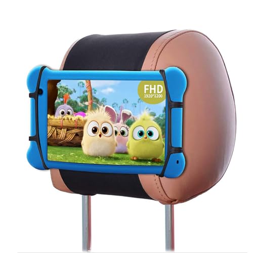 Tablet Holder for Car,Universal Tablet Holder iPad Holder for Car Back Seat Headrest Mount Holder for Kids with Anti-Slip Strap Silicone Holding Net Tablet Holder Fit for All 7-12.9'' Tablets (1 Pcs)