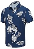 SheLucki Mens Hawaiian Shirts Short Sleeve Casual Button Down Shirts Summer Tropical Floral Beach Sh