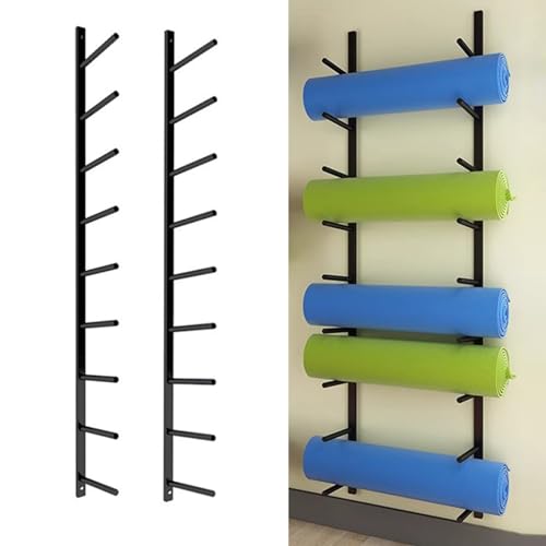 Rangement mural en acier pour serviette de sport et tapis de yoga