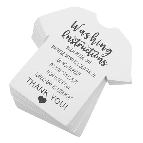 Abaodam 300個入り シャツ用洗濯タグ 衣類洗濯指示カード 耐久性のある厚紙製 衣料品ケアガイド 店舗向け大量パック