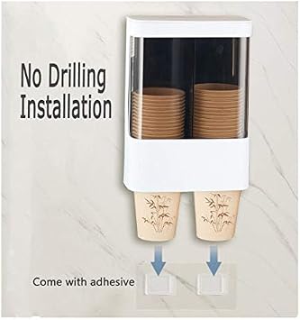 Disposable Cup Holder Wall Mounted Water Cooler Cup Dispenser,Paper or Plastic Cups Organizer(S-1)