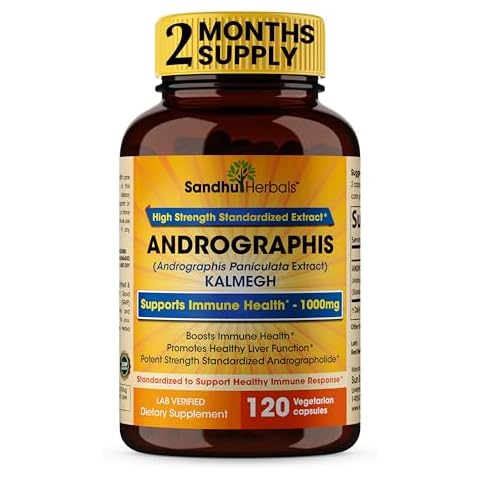 SANDHUHERBALS Sandhu Herbals Andrographis Paniculata Kalmegh for Immune and Liver Health Support| 120 Vegetarian Capsules, 2 Months Supply| Ayurvedic Herbal Vegetarian Supplement Complex Cover