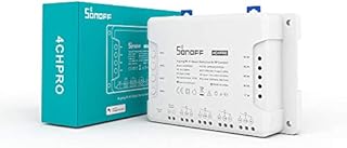 Sonoff 4CHPROR3 WiFi Smart Switch 4 Gang Light Switch Inching/Self-Locking/Interlock 433MHz RF Remote Control Switch,Works with Amazon Alexa/Google Home/IFTTT,Timer Function,No Hub Required