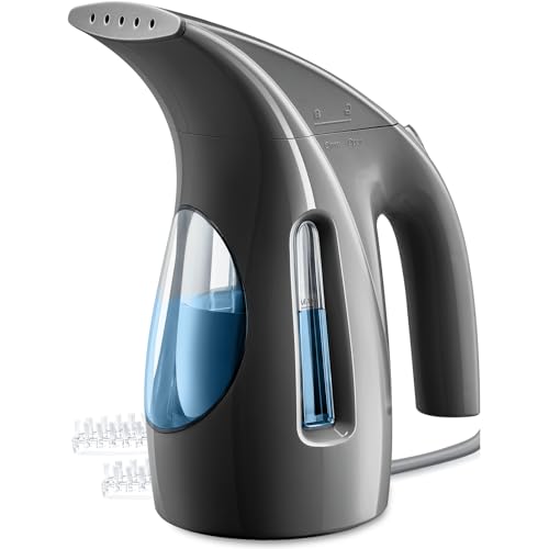 Image of HiLIFE Steamer for Clothes, Portable Handheld Design, 240ml Big Capacity, 700W, Strong Penetrating Steam, Removes Wrinkle, for Home, Office(ONLY FOR 120V) (Ink Black)