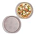 Produktbild Relaxdays Pizzablech, 2er Set, D: 29,5 cm, Knusperblech mit Löchern, mit Griffen, Pizza & Flammkuchen, Stahl, braun