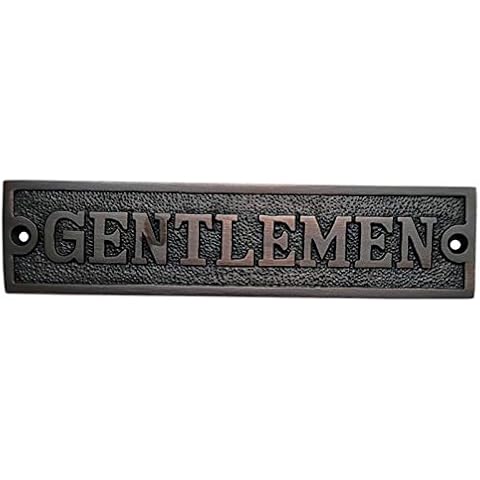 Adonai Hardware Rectangular Gentlemen Brass Door Sign (Oil Rubbed Bronze) Cover
