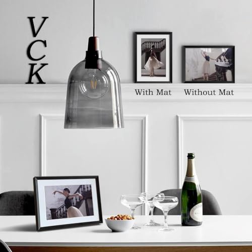 Image of VCK 5x7 Metal Black Picture Frames with Mat for 4x6 Photo or 5x7 without Mat, Aluminum Photo Frame with Tempered Real Glass, Tabletop or Wall Hanging