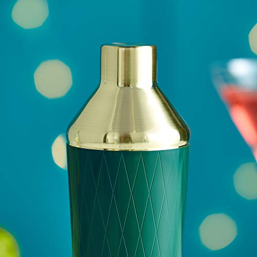 Vonshef Green & Gold Cocktail Shaker Set In Gift Box With 16Oz Shaker, Muddler, Bar Spoon, Jigger, Hawthorne Strainer, Julep Strainer, Bottle Pourer And Recipe Book Hand Wash Only #TOP7