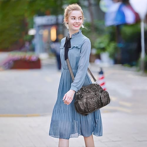 Image of Angel Kiss Small Purse Handbag for Women Crossbody and Shoulder Bags Multipocket Soft Hobo Purses