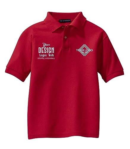 INK STITCH Youth Unisex Kids Y500 Custom Personalized Add Logo Texts Embroidery Silk Touch Polo Shirts2