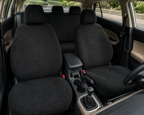 Image of JK Curtains Universal Fit Car Seat Cover Towel for 5 Seater Cars | Soft Plush Fabric Front & Rear Seat Covers with Headrest Covers | Full Seat Coverage | Washable & Reusable | Car Seat Protector