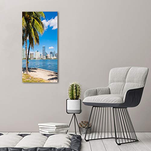 Impression sur verre 50x100 cm Miami vert pour déco salon - 4