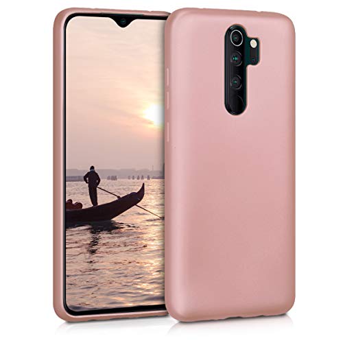 kwmobile Funda Compatible con Xiaomi Redmi Note 8 Pro - Carcasa m�vil de Silicona - Protector Trasero en Oro Rosa Metalizado