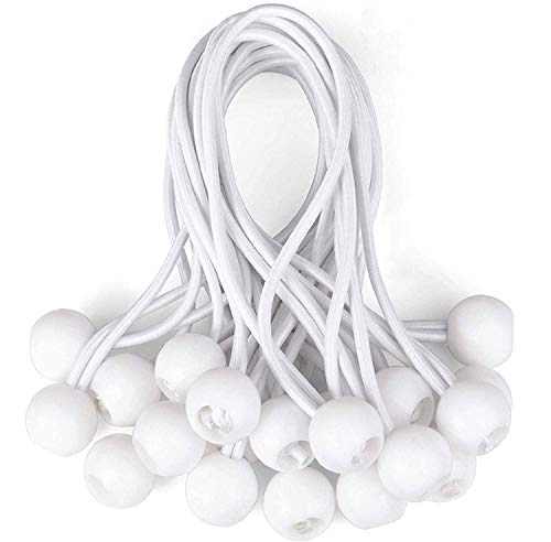 TOPOWN 20Pcs Tensores Elasticos Tensor de Lonas Tensores con Bola para Carteles, Lonas, pabellones, Tiendas de campaña