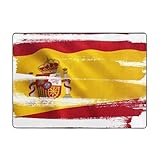 HYTTER Alfombra con patrón de bandera de España para sala de estar, alfombra de pasillo de 80 x 58 pulgadas, suave al tacto