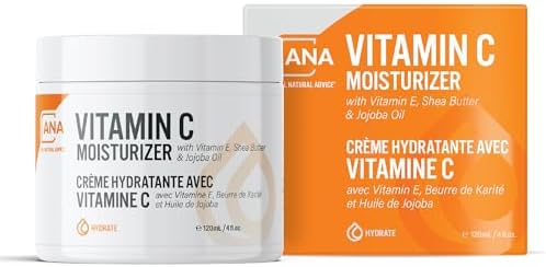 All Natural Advice Vitamin C Moisturizer For Face & Neck, Hydrating & Brightening Face Moisturizer with Vitamin E, Shea Butter, Jojoba Oil, Multi-Fruit Acids & Organic Botanicals, (120ml / 4 fl.oz.)
