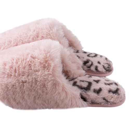 Roxoni Women's Cozy Plush Furry Close Toe Slipper with Comfort Non Slip Outsole2