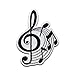 Note di violino chiave Musica - Toppe termoadesive Patch Toppa ricamate, misura: 4,1 x 3,7 cm