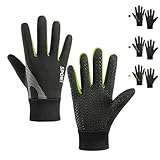 DR. WATCH Kinder-Winter-Sportfahrradhandschuhe – Winddichte, rutschfeste und wärmende Outdoor-Touchscreen-Handschuhe für Jungen und Mädchen von 4-12 Jahren, Fahrradhandschuhe (Green-M)