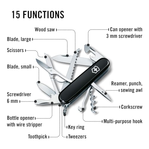 Image of Victorinox Huntsman Swiss Army, 15 Function Pocket Knife, Black