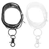 KOCKSHION 2個透明 収納バッグ 小物入れ ハンギングバッグ キーチェーン付き 充電器 収納ケース フラッシュディスク データケーブル イヤホン